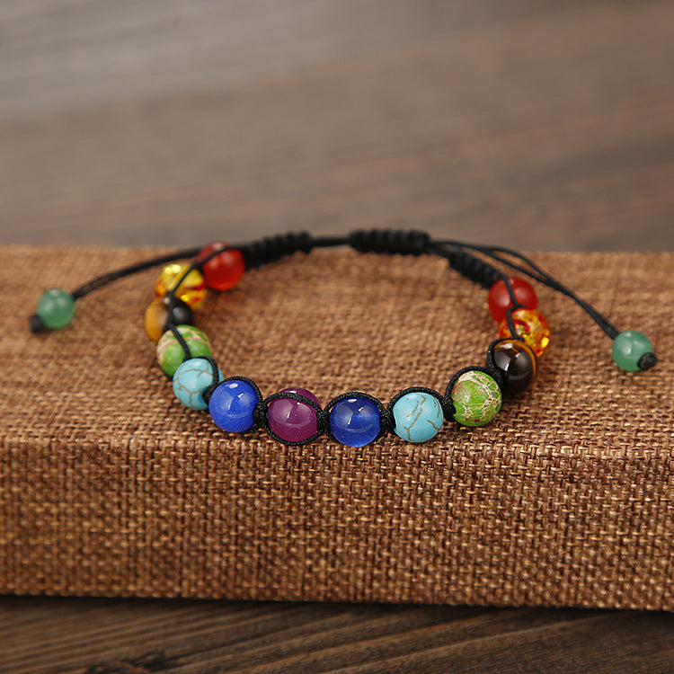 Wholesale Handwoven Crystal Rainbow Bead Bracelet - Unisex Fashion Accessory Gift