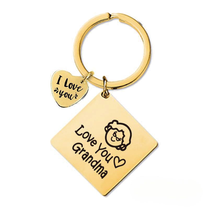 Wholesale Mother's Day Gift Metal Square Keychain ACC-KC-Ganggu006