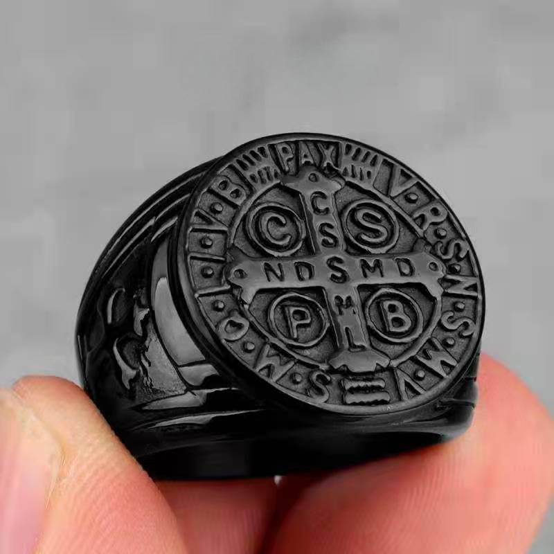 Wholesale Titanium Steel Ring Cross Stainless Steel Men's Ring ACC-RS-Hait001