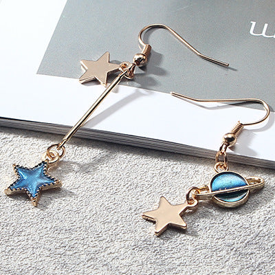 Wholesale Blue Starry Sky Planet Earrings Long Metal Earrings ACC-ES-Lvgong006