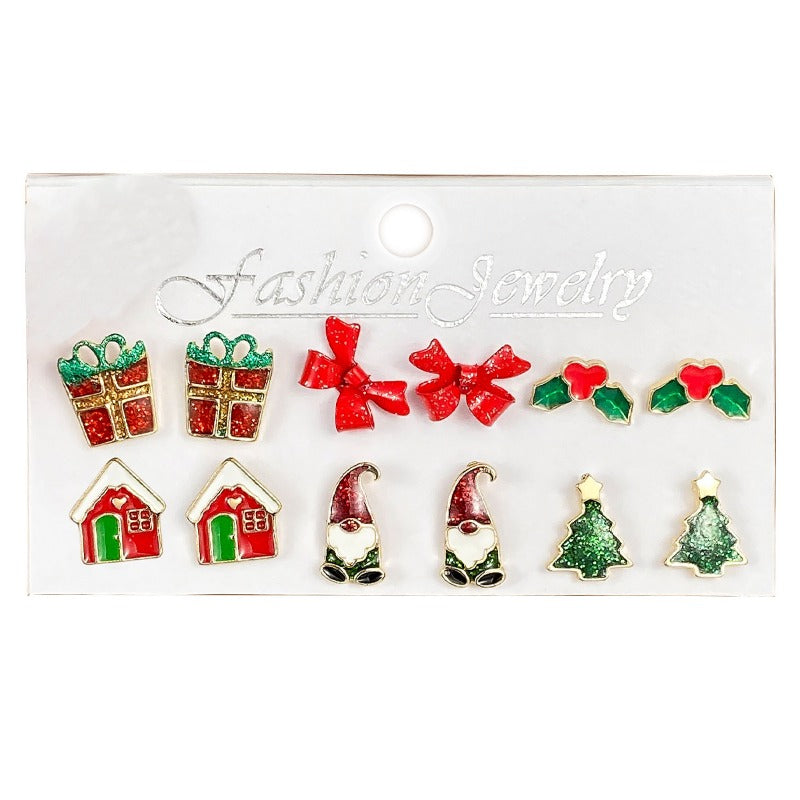 Wholesale Christmas Snowflake Bell Earrings Combination Set ACC-ES-HanSJ002