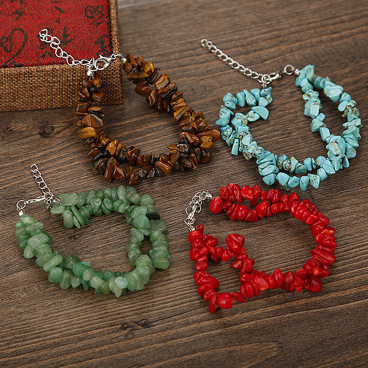 Wholesale Handmade Natural Crystal Double-Layer Bracelet Fashion Accessory Boutique Resale