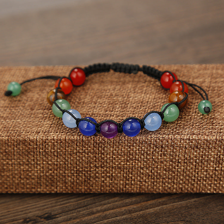 Wholesale Handwoven Crystal Rainbow Bead Bracelet - Unisex Fashion Accessory Gift