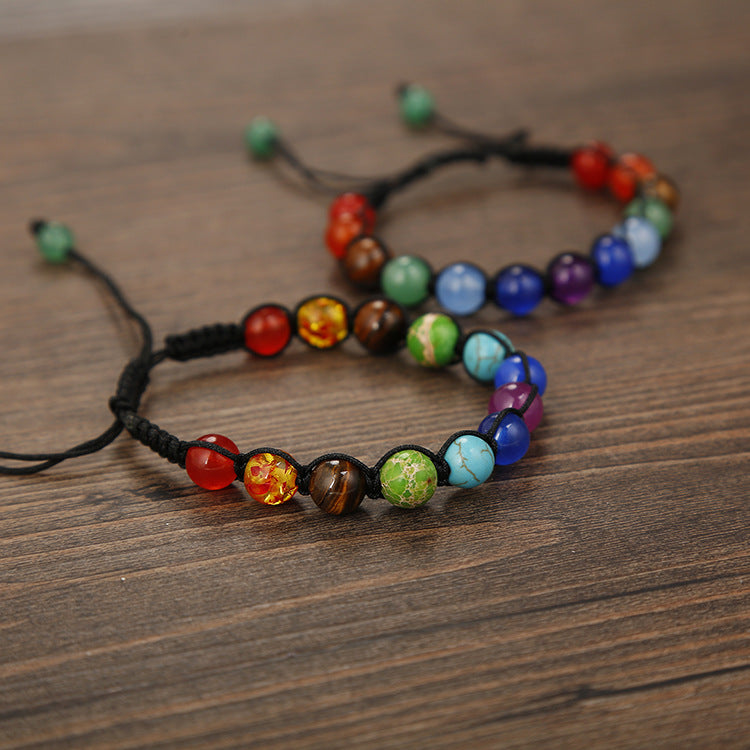Wholesale Handwoven Crystal Rainbow Bead Bracelet - Unisex Fashion Accessory Gift