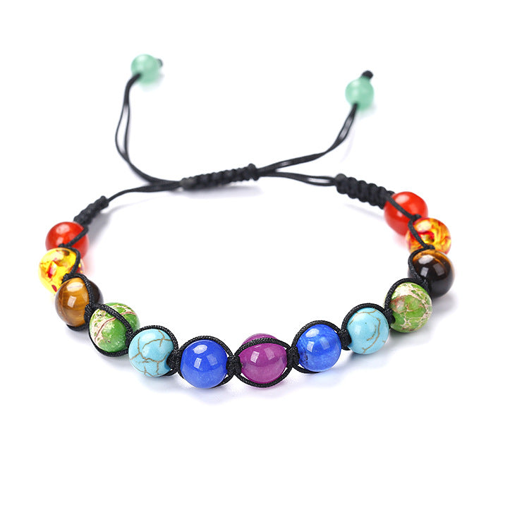 Wholesale Handwoven Crystal Rainbow Bead Bracelet - Unisex Fashion Accessory Gift