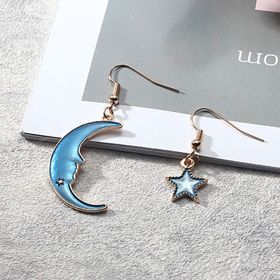 Wholesale Blue Starry Sky Planet Earrings Long Metal Earrings ACC-ES-Lvgong006