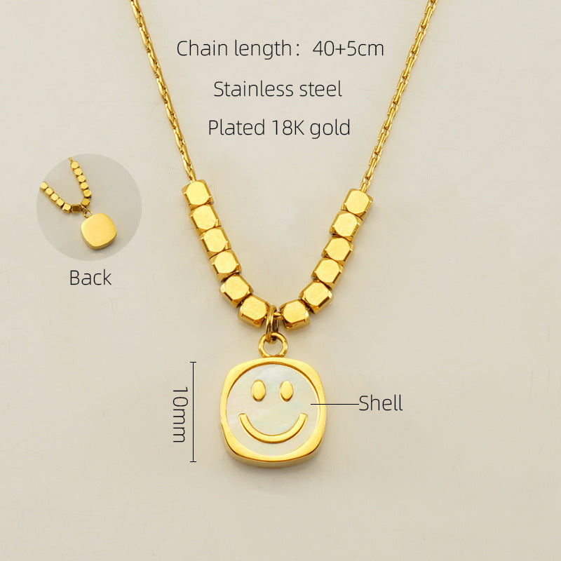 Wholesale Stainless steel Broken Gold Smiley Face Pendant Necklaces Choker Necklaces ACC-NE-ZhongXin004