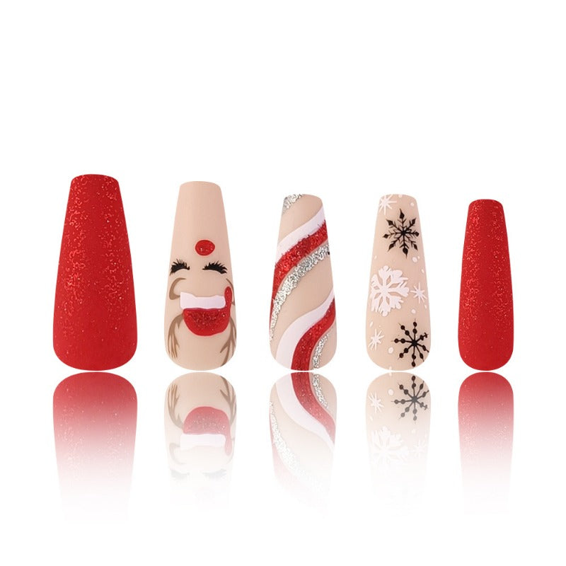Wholesale 24 Pieces/box Christmas Snowflake Elk Nails Kits Nail Stickers ACC-NS-QXJ035