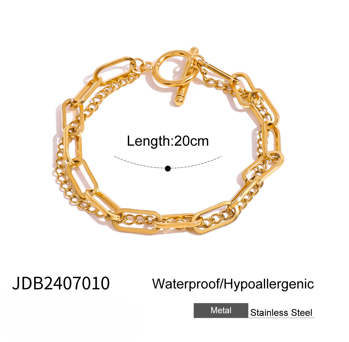 Wholesale Stainless Steel Double Layer Ot Buckle Bracelet ACC-BT-WanX002