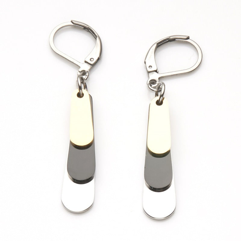 Wholesale Stainless Steel Three Color Drop Earrings ACC-ES-LanXiu003