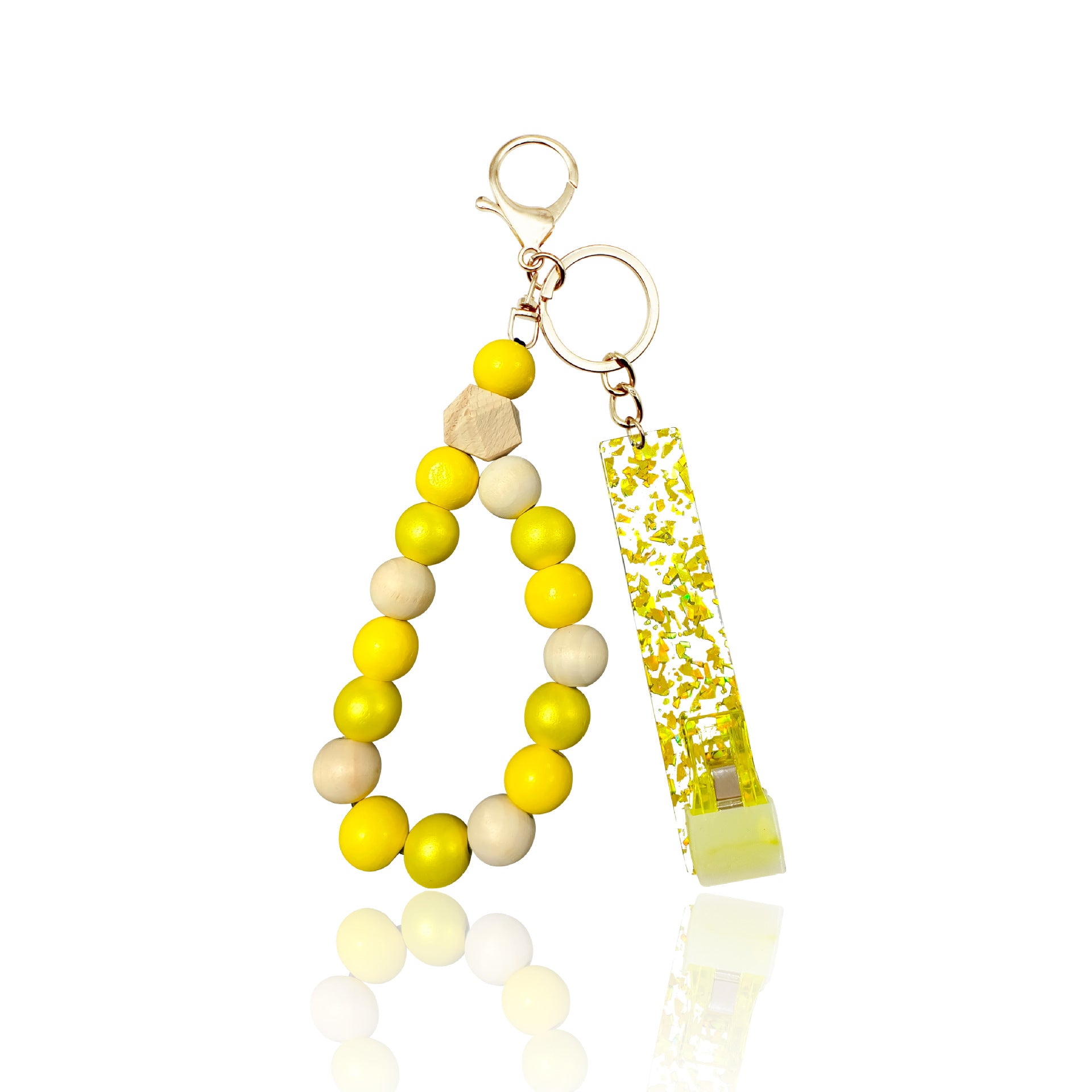 Wholesale ATM Bank Card Taker Wooden Beaded Wristlet Keychain ACC-KC-YTian011