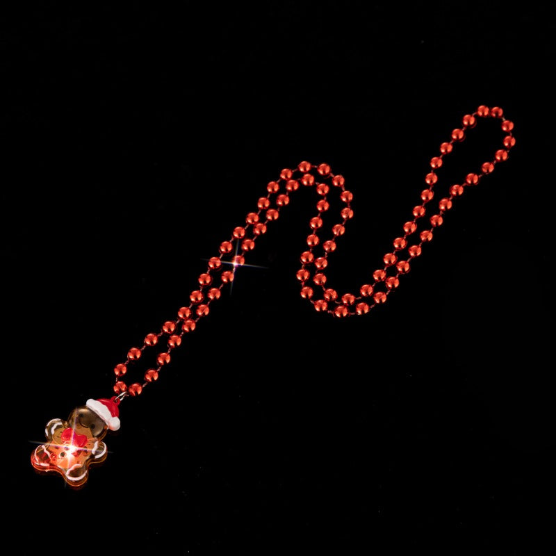 Wholesale 5pcs Christmas Red Luminous Character Necklaces ACC-NE-ChuanSha004