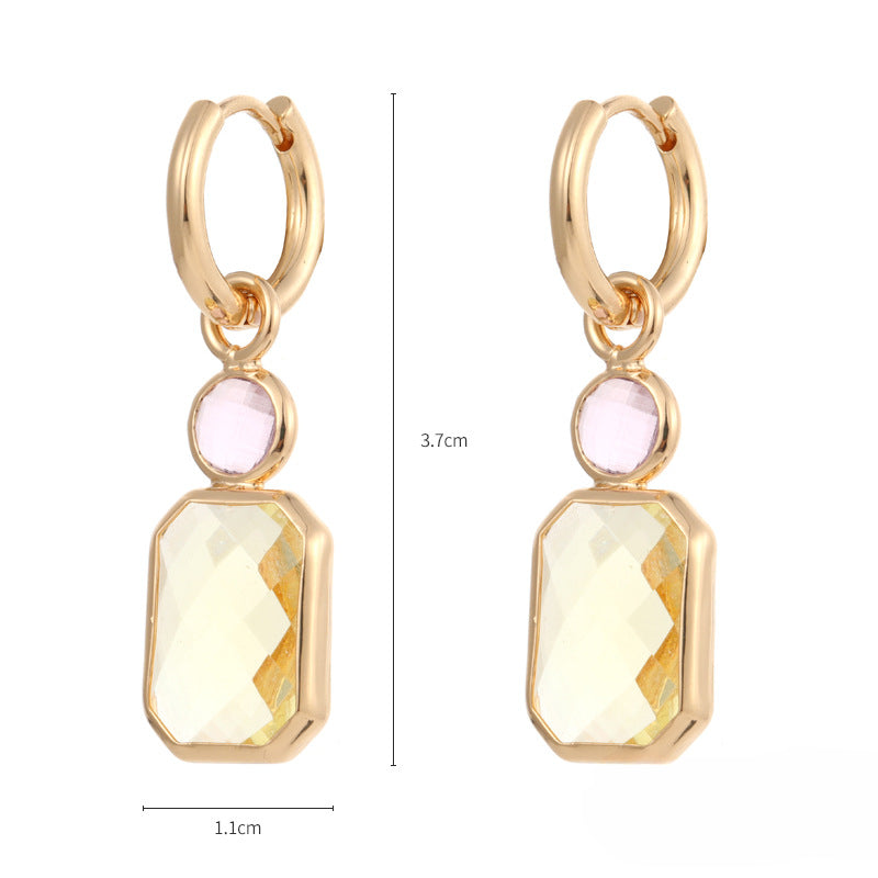 Wholesale Faceted Colorful Crystal Earrings