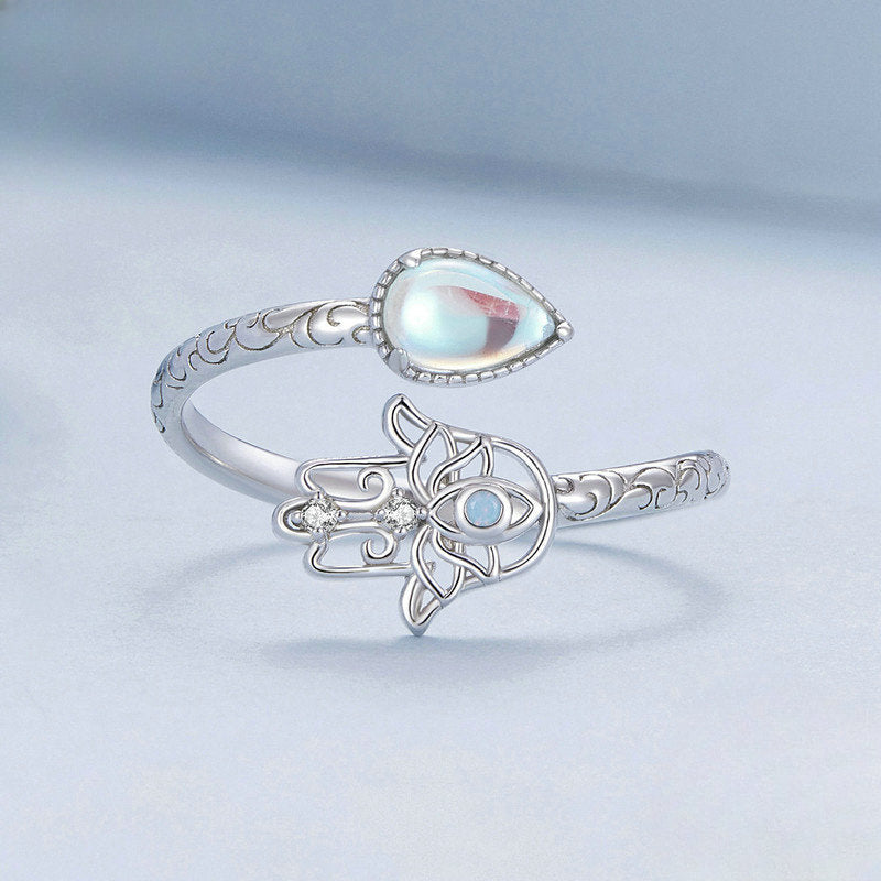 Wholesale Pattern Lucky Hand Open Ring S925 Sterling Silver Ring ACC-RS-YinZhiyun001