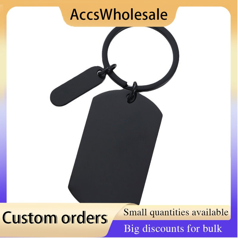 Custom Keychains with Laser Engraved Text or Logo - Multicolor Small Strip Metal Keychains