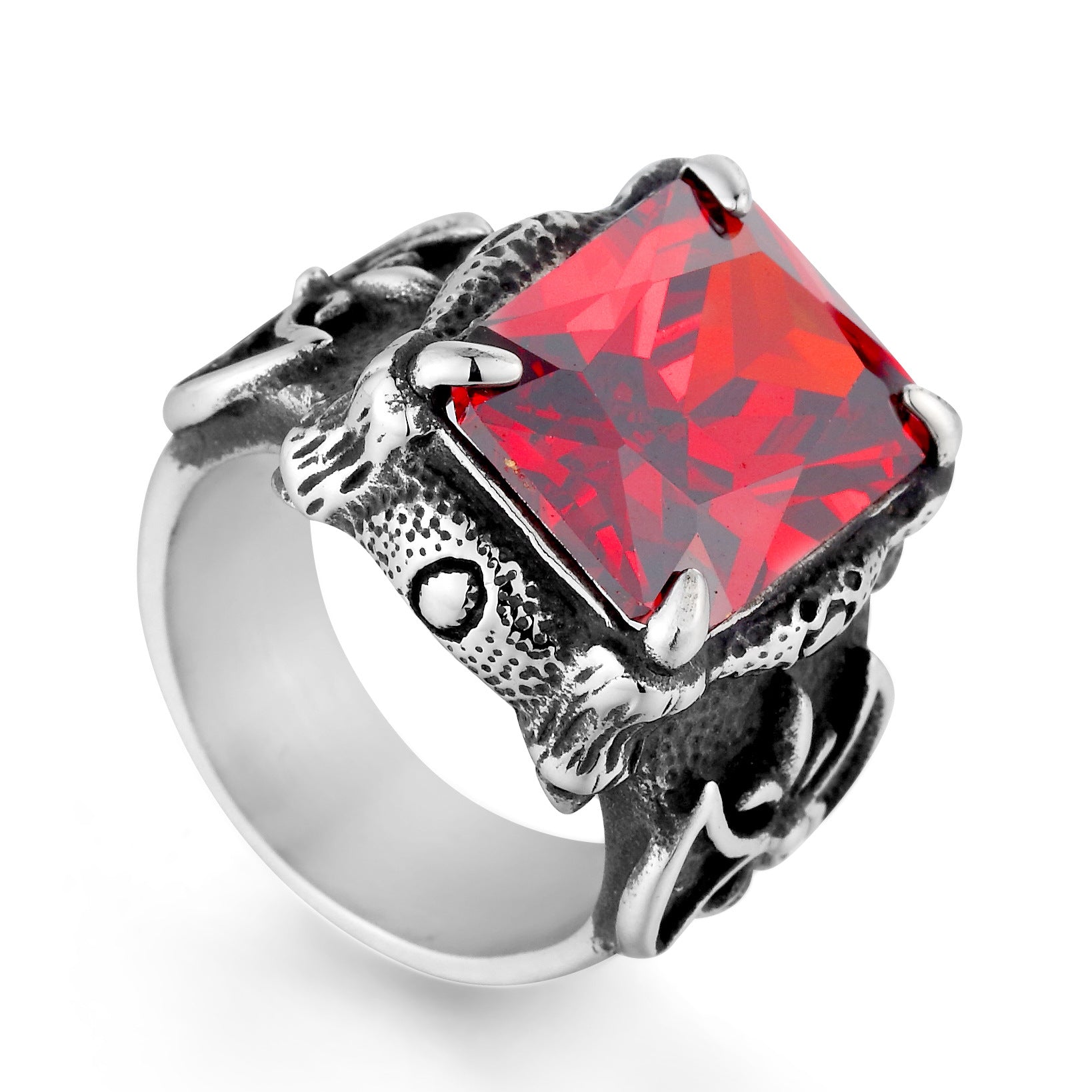 Wholesale Vintage Titanium Steel Ring with Zircon Men’s Rings ACC-RS-Hait006