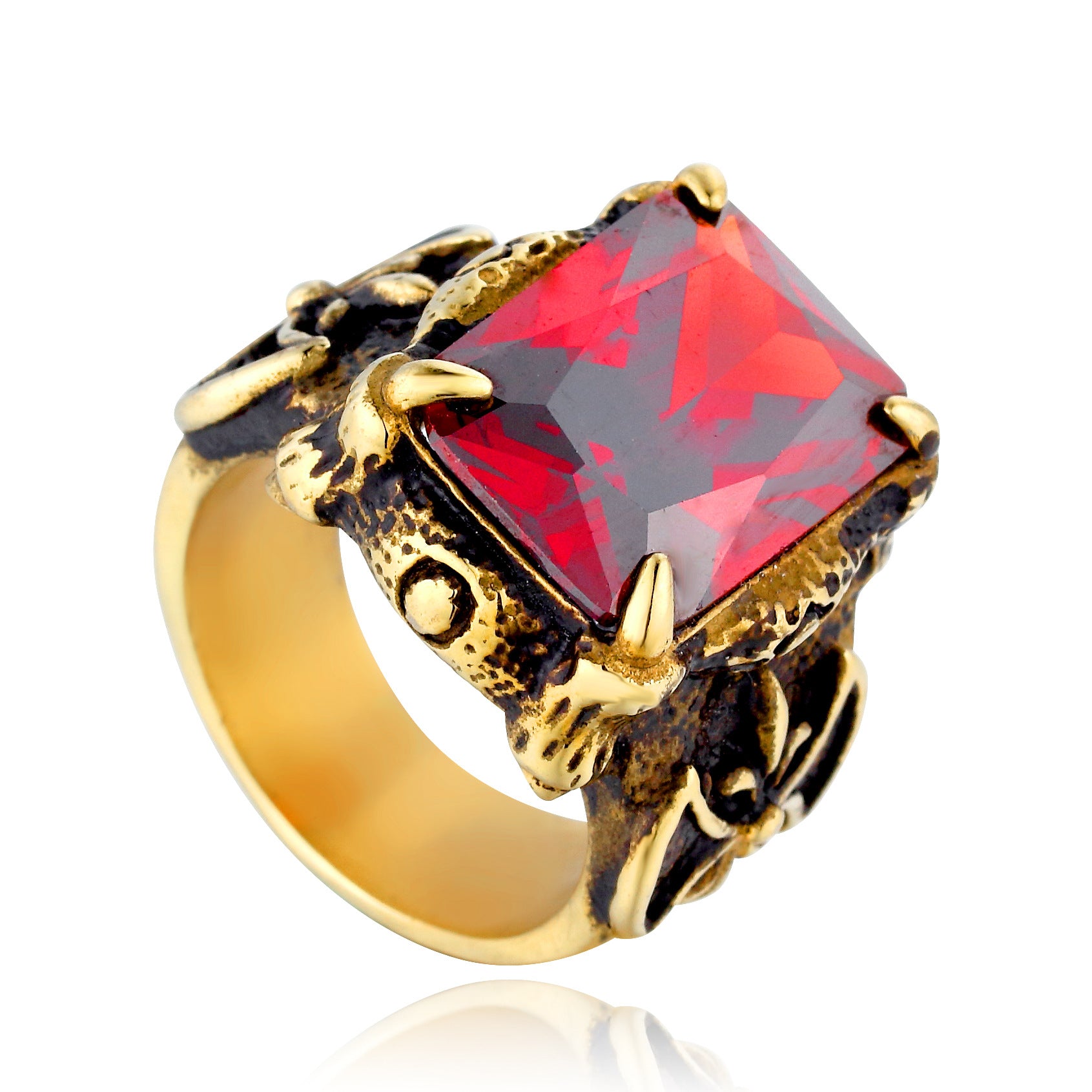 Wholesale Vintage Titanium Steel Ring with Zircon Men’s Rings ACC-RS-Hait006