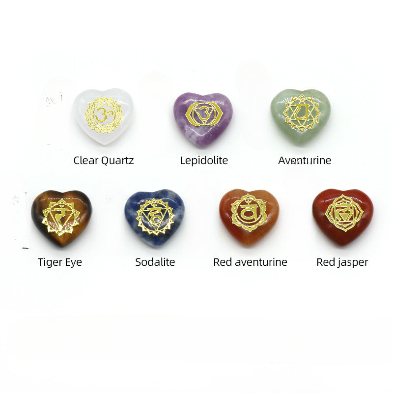 Wholesale 7pcs Love Symbol Natural Crystal Pendant ACC-PT-KeSuo003