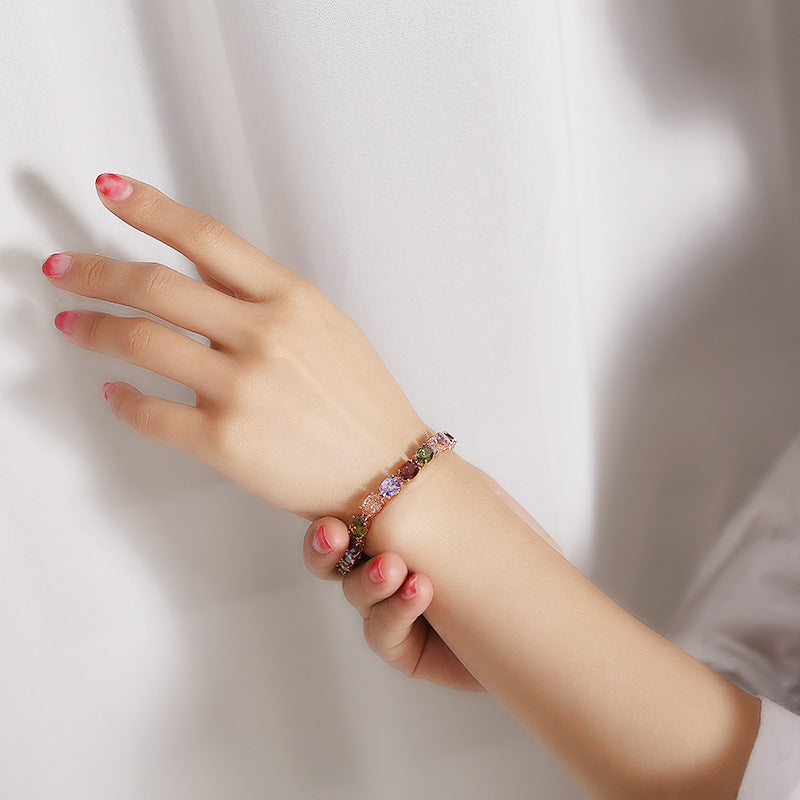 Wholesale Butterfly  Colorful Zircon Bracelet Zircon Flash Color Bracelet