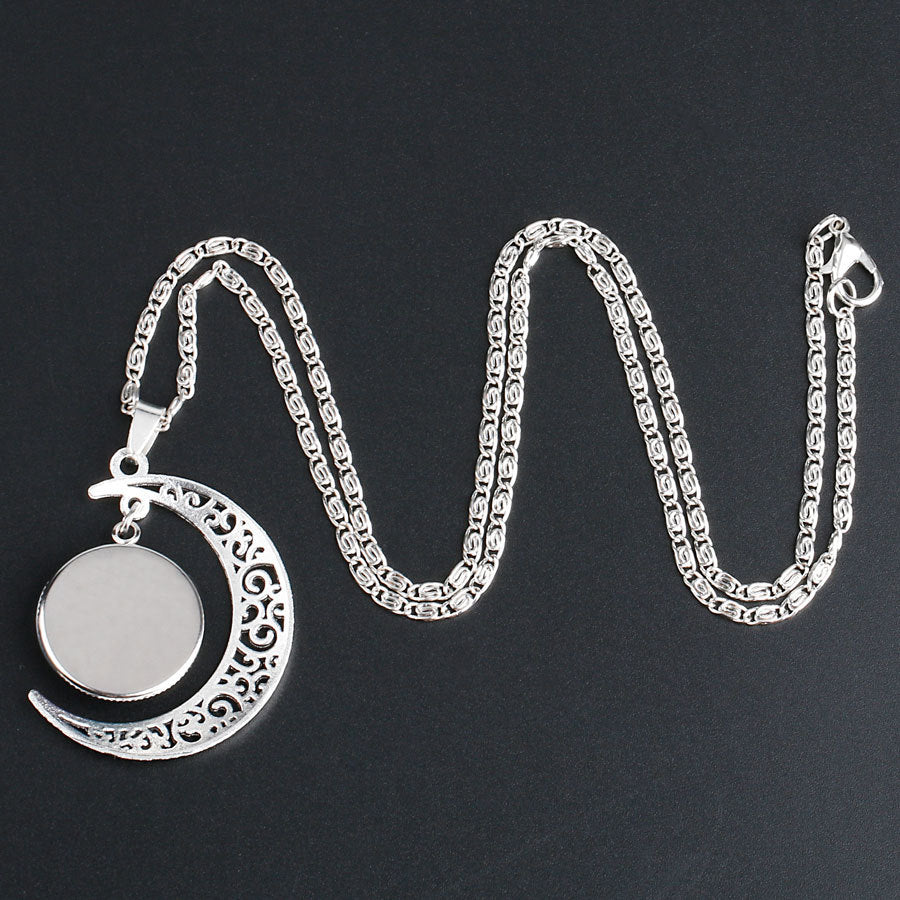Wholesale  luminous 12 constellation Crescent crystal necklace