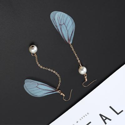 Wholesale Vintage Tulle Butterfly Wings Alloy Ear Hooks Earrings ACC-ES-Lvgong004
