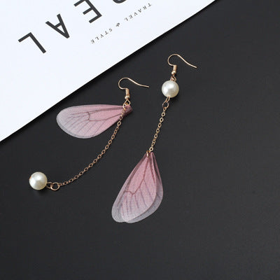 Wholesale Vintage Tulle Butterfly Wings Alloy Ear Hooks Earrings ACC-ES-Lvgong004