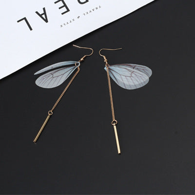Wholesale Vintage Tulle Butterfly Wings Alloy Ear Hooks Earrings ACC-ES-Lvgong004
