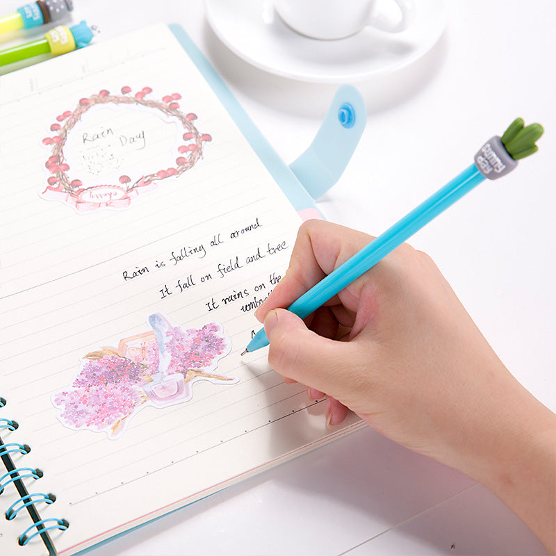 Wholesale  creative cactus super cute  black pen fleshy cute gel pen