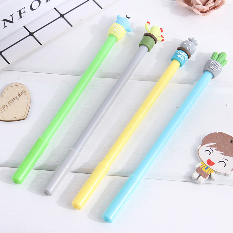Wholesale  creative cactus super cute  black pen fleshy cute gel pen