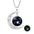 Wholesale  luminous 12 constellation Crescent crystal necklace