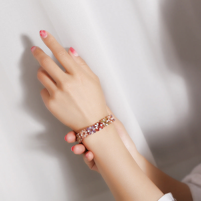 Wholesale Butterfly Jewelry Rose Gold Women Micro-inlaid Zircon Bracelet