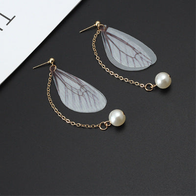 Wholesale Vintage Tulle Butterfly Wings Alloy Ear Hooks Earrings ACC-ES-Lvgong004