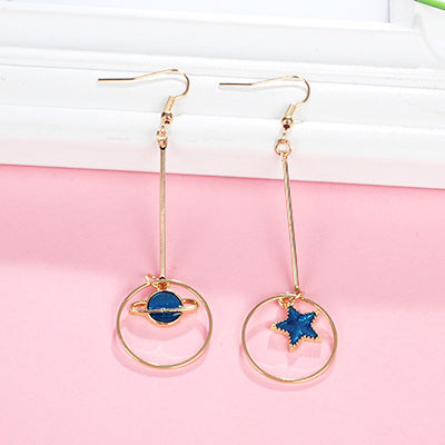 Wholesale Blue Starry Sky Planet Earrings Long Metal Earrings ACC-ES-Lvgong006