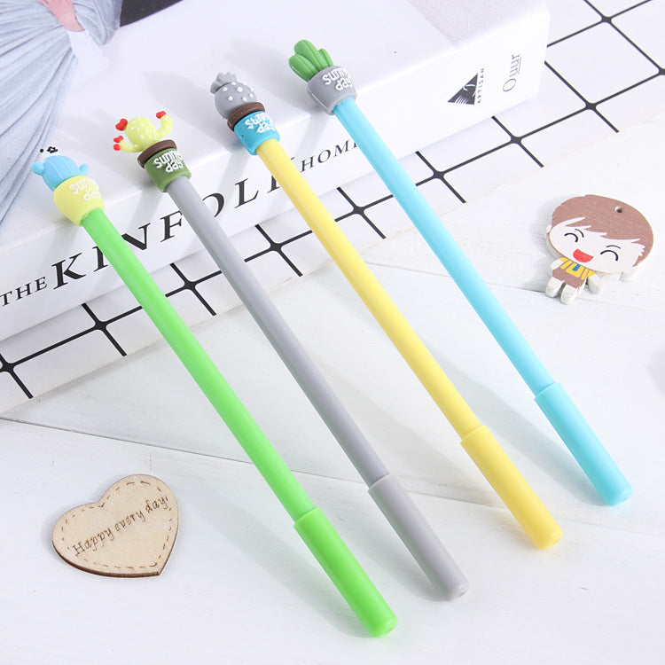 Wholesale  creative cactus super cute  black pen fleshy cute gel pen