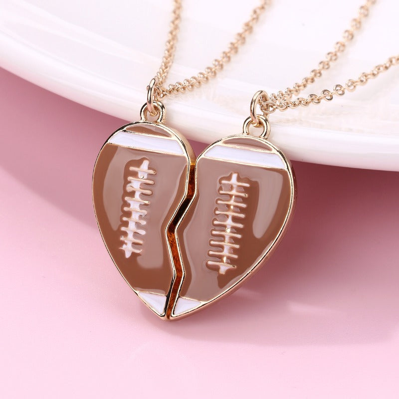 Wholesale Football Heart Necklace Set ACC-NE-Hanp010