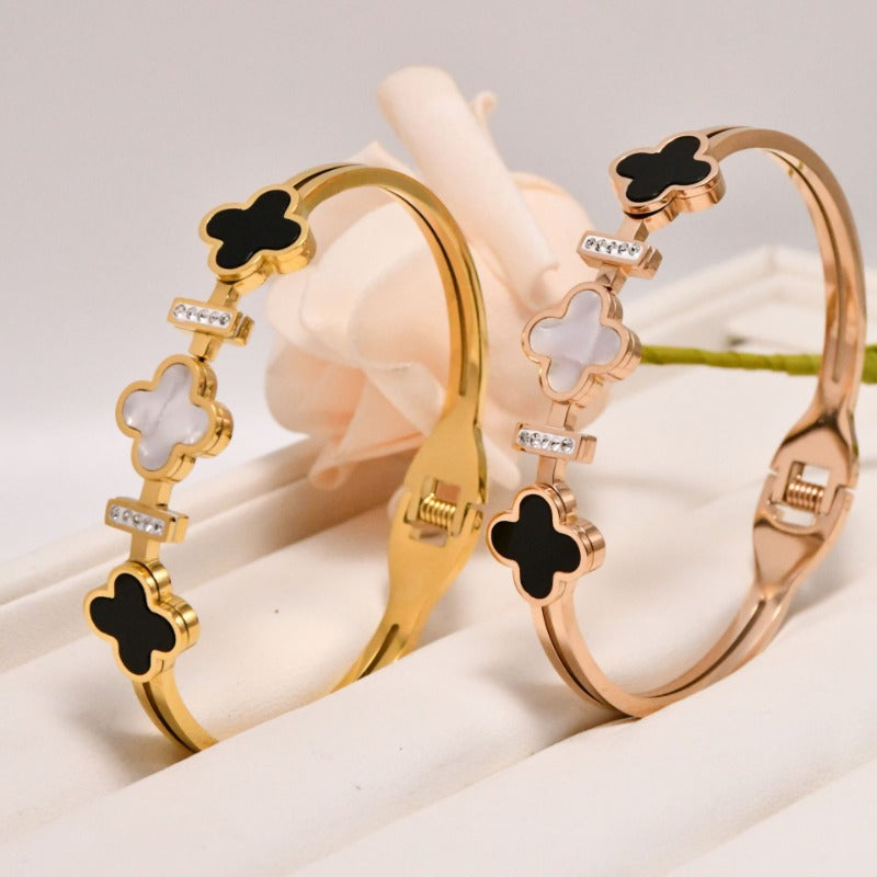 Wholesale Light Luxury Titanium Steel Four-leaf Clover Bracelet ACC-BT-Liyan004