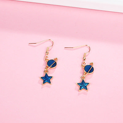 Wholesale Blue Starry Sky Planet Earrings Long Metal Earrings ACC-ES-Lvgong006