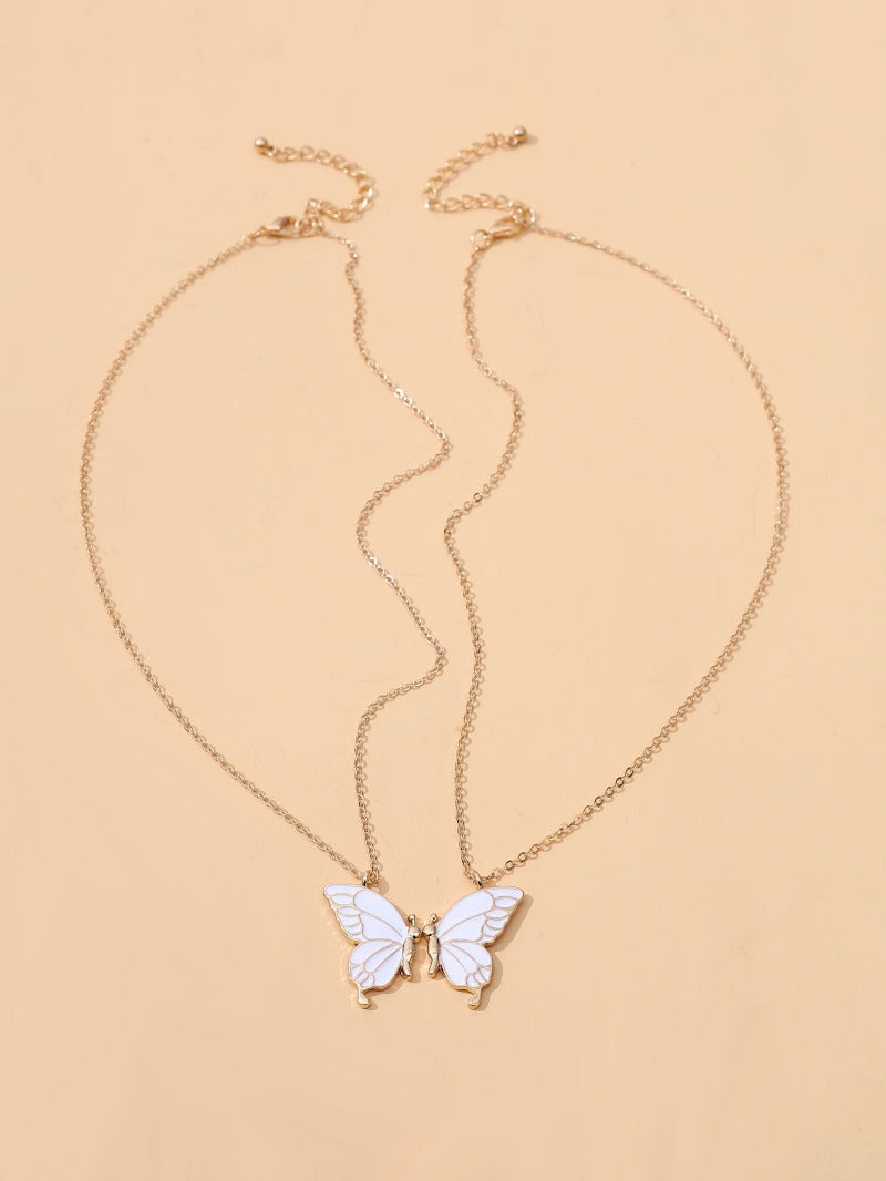 Wholesale Alloy Oil Drip Butterfly Necklace Clavicle Chain ACC-NE-zhiyu006