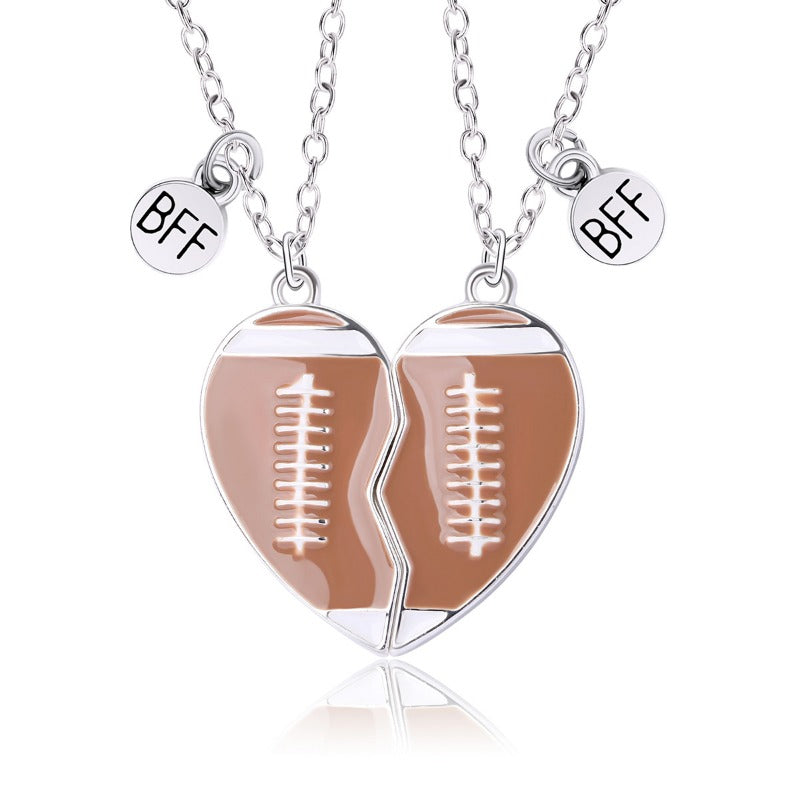 Wholesale Football Heart Necklace Set ACC-NE-Hanp010