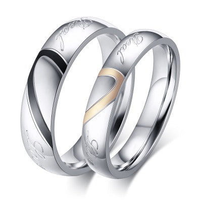 Wholesale black gold love titanium steel couple Ring Ring small jewelry gifts