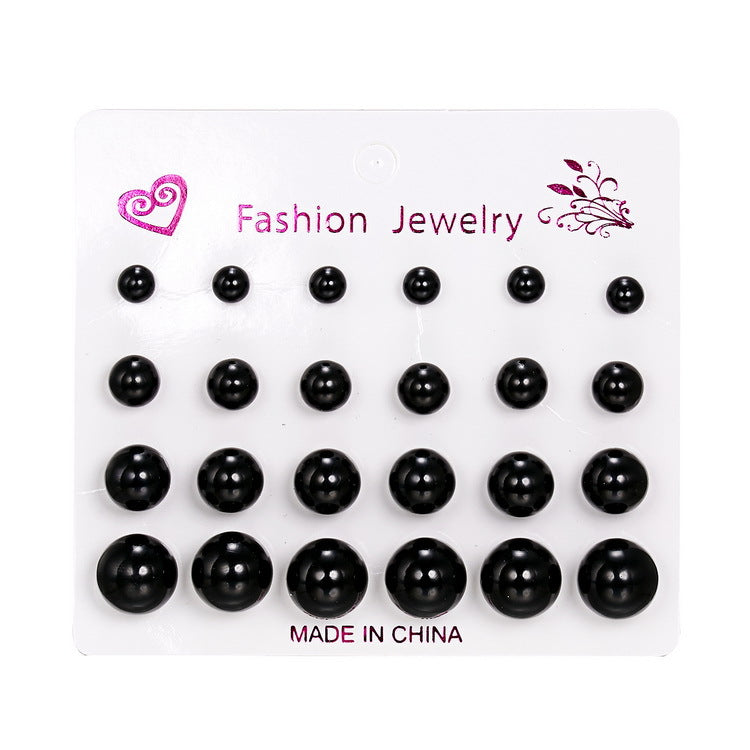 Wholesale pearl jewelry round mixed color resin earrings