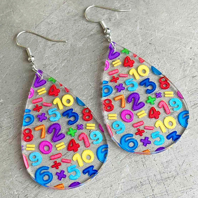 Wholesale 2 Pairs/pack Acrylic Water Drop Shape Colorful Cute Earrings ACC-ES-HY191