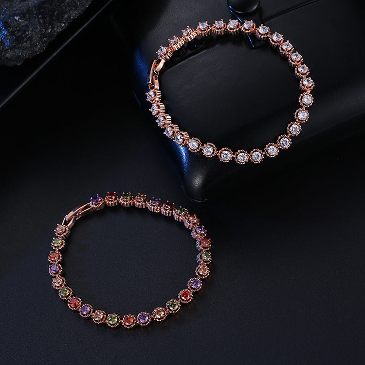 Wholesale  Butterfly Fashion  Flash Diamond Hand Ornaments Colorful Zircon Bracelet