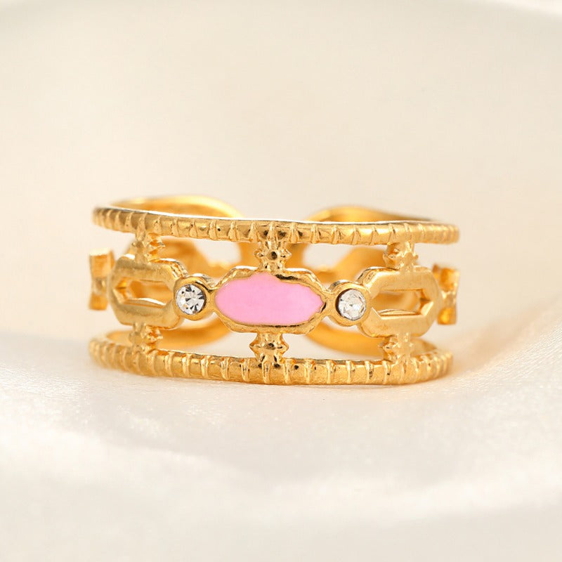 Wholesale Stainless Steel Micro Inlaid Zircon Loose Rings ACC-RS-TaiMei003