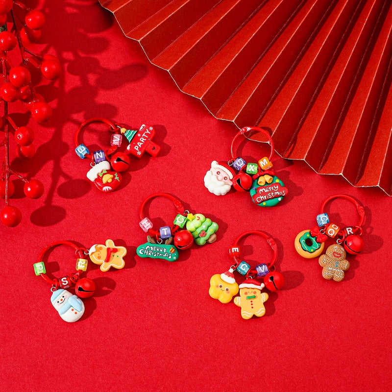 Wholesale Christmas Cute Santa Claus Snowman Keychain  ACC-KC-KeFeng003