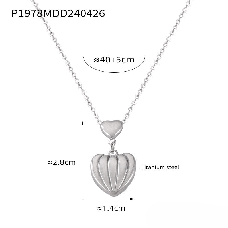 Wholesale Heart Tassel Cross Titanium Steel Necklaces ACC-NE-OMK006