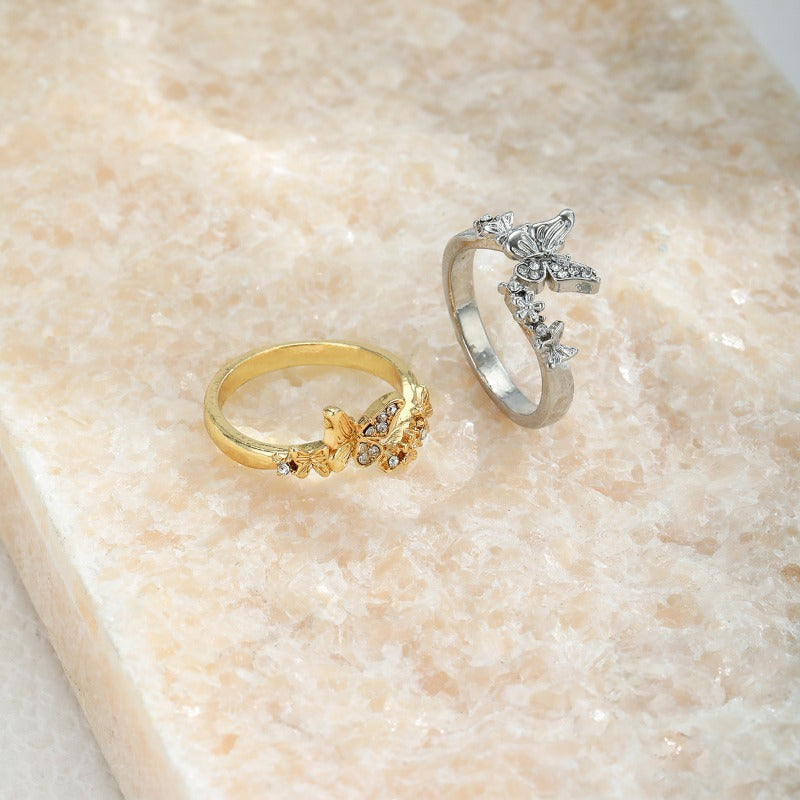 Wholesale Diamond Butterfly Adjustable Ring ACC-RS-QingHe005