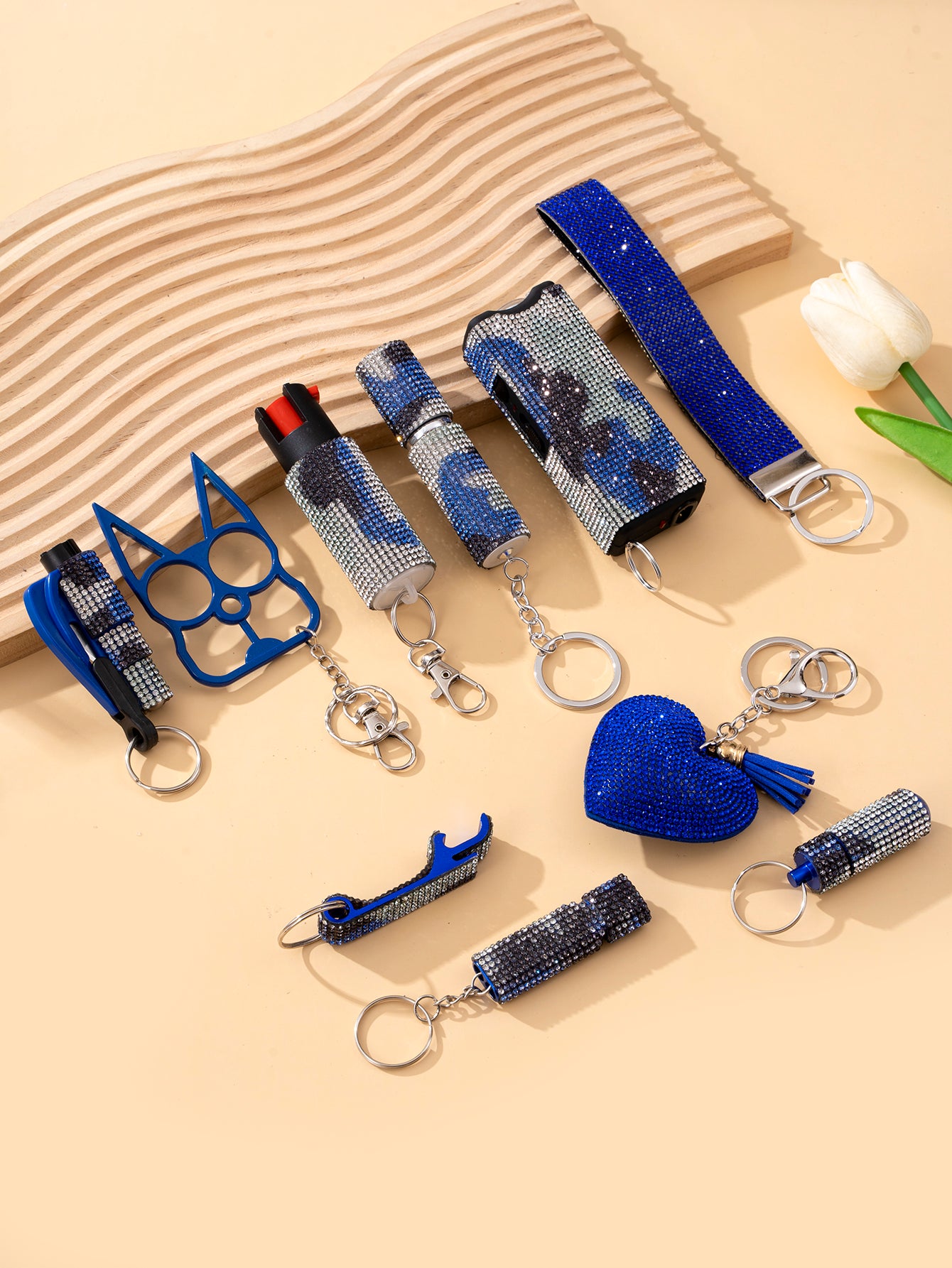 Wholesale Outdoor DIY Keychain 11-piece Set Jewelry Accessories Bottle Convenient Keychain Pendant ACCVIP-KC-ZhiYa020