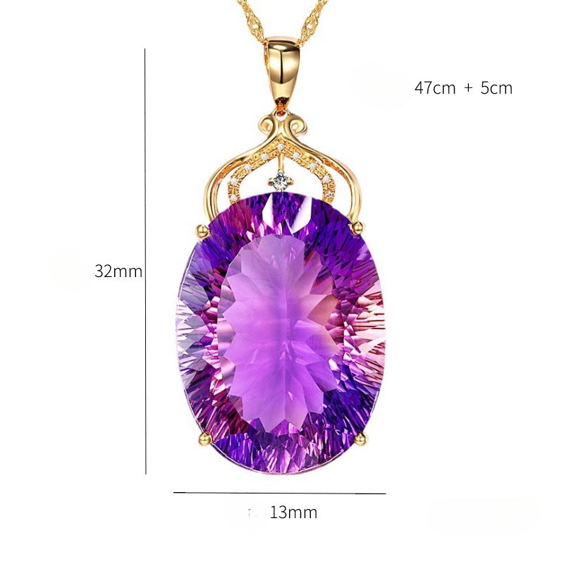 Wholesale Amethyst Pendant Necklace Ametrine Gemstone Necklace ACC-NE-LR012