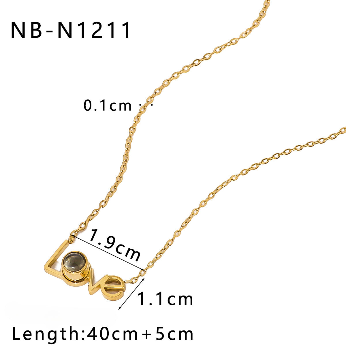 Wholesale Stainless Steel Plated 18k Gold Oil Drop Butterfly Rainbow Love Color Necklaces ACC-NE-XinY009